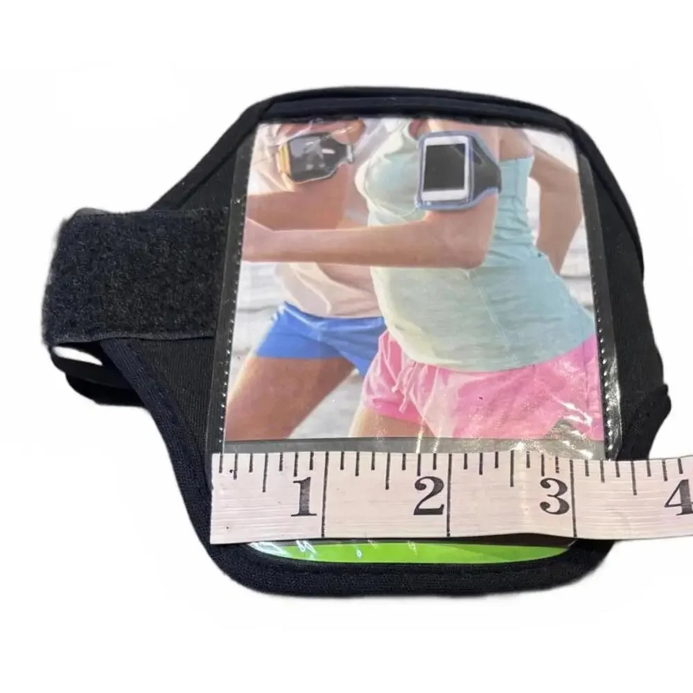 Adjustable Black Sports Armband for Cell Phones, ID badges, Credit Cards.‎